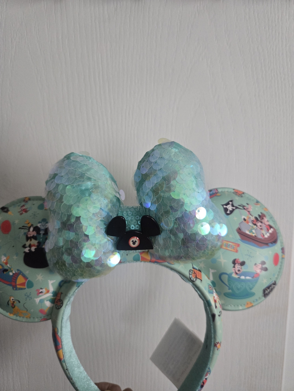 Disney Mint Sequin Minnie Ears Headband